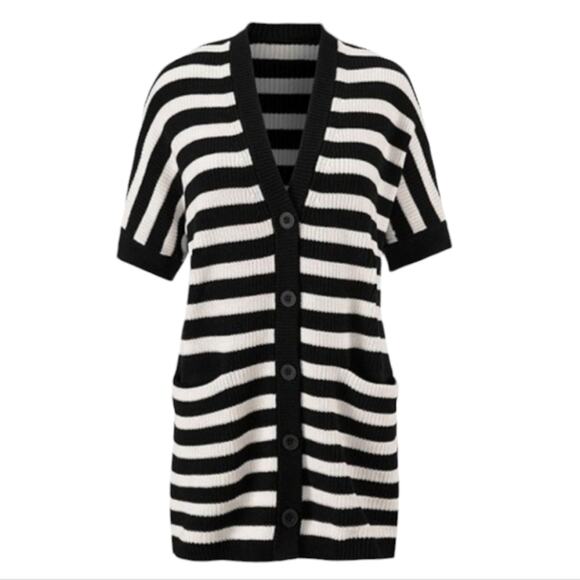 Cabi Whistle Knit Striped Cardigan Small - Picture 1 of 11